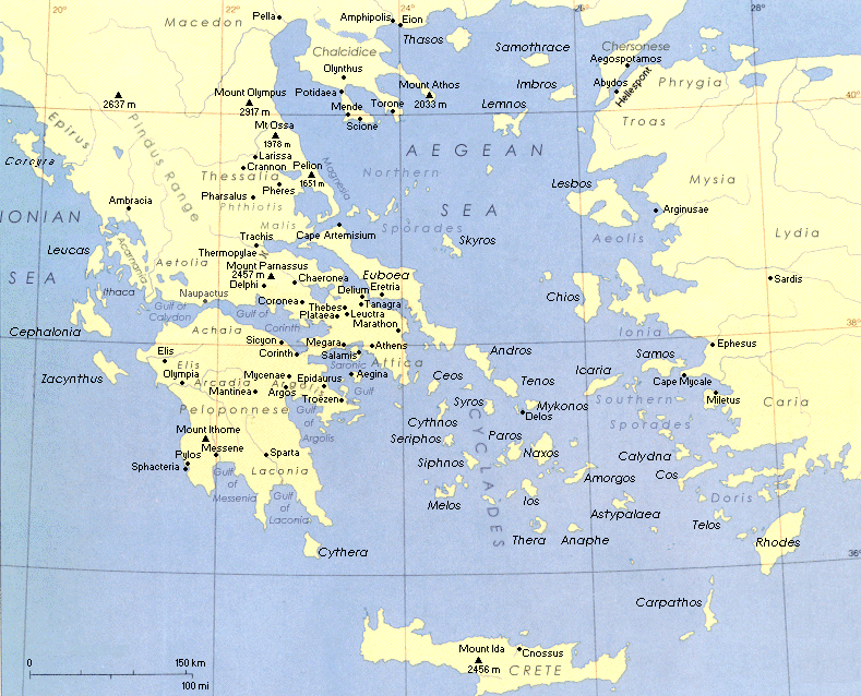 Carte de la grece